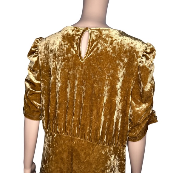 Who what wear woman short sheeve maxi dress round neck velvet dress size L - Picture 3 of 6